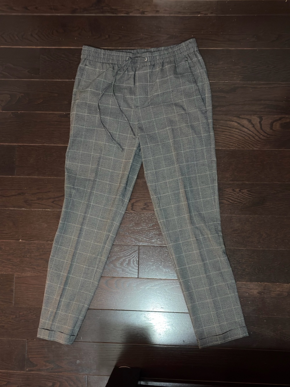 H&M Gray Windowpane Dress Pants